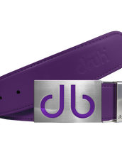 Purple Plain Leather Texture Belt with Buckle