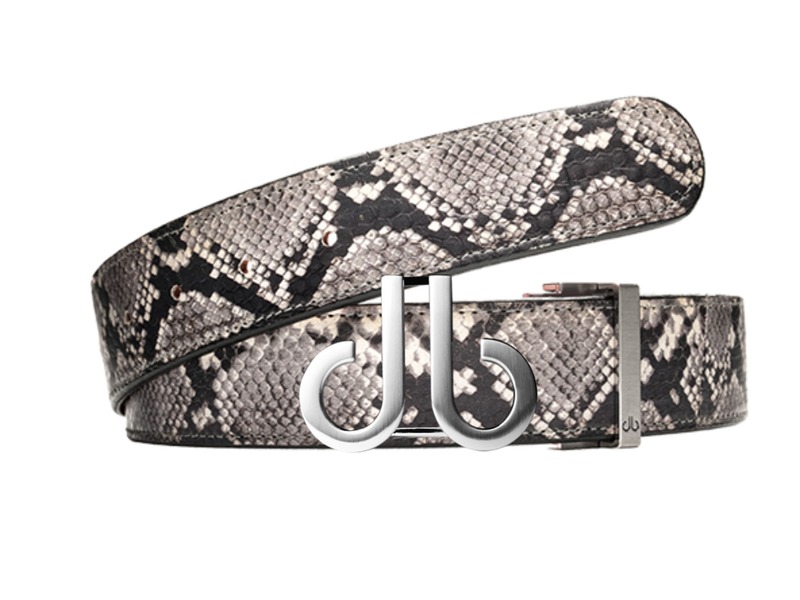 Python Snakeskin Strap with DB Silver Icon Buckle