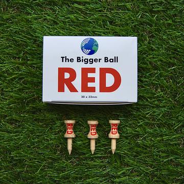 The Bigger Ball - Bamboo Castle Golf Tees - Red 32mm