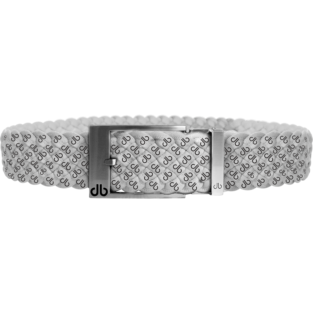 White DB Icon Dreave Reversible Belt with Prong S/M