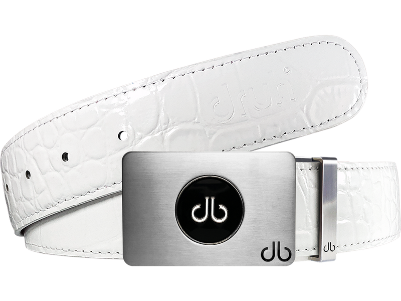 White Crocodile Leather Designer Golf Belt